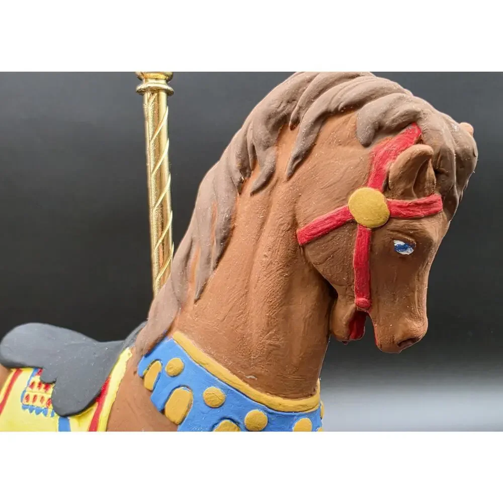 Vintage Handpainted Carousel Horse Figurines Set – Ceramic & Porcelain Pair